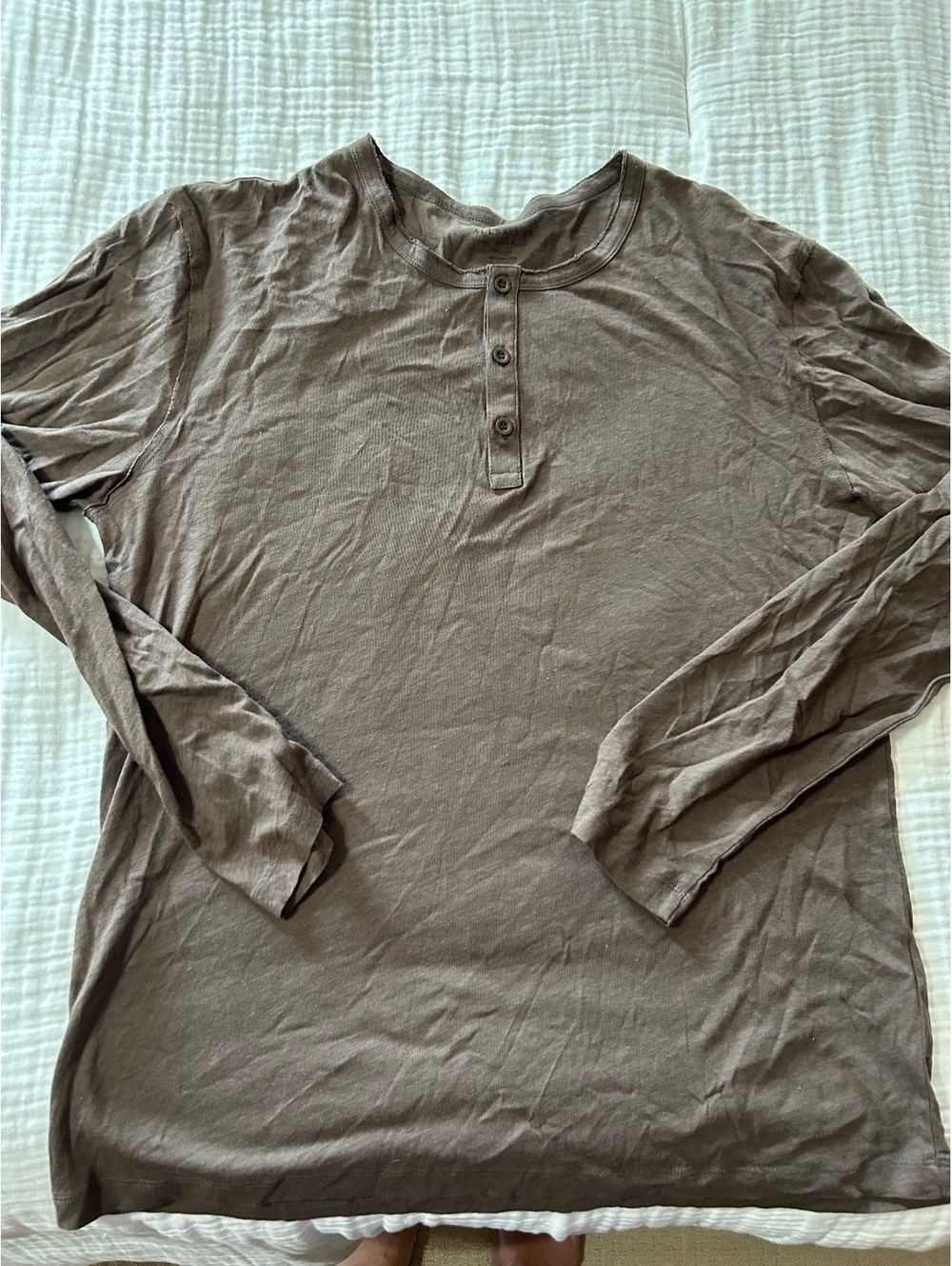 All Saints Figure Long Sleeve Henley Shirt